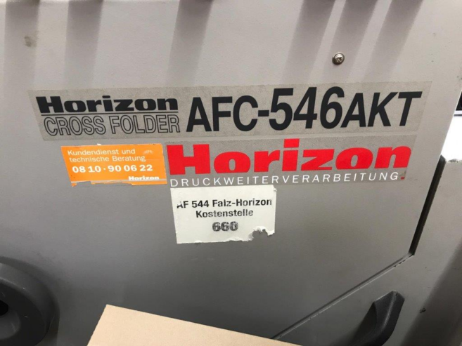 Horizon AFC-546 AKT semi-automatic adjustable combination folder with shingle press delivery Horizon PST-40