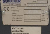 Becker KVT 3.140 Rotary vane vacuum pump
