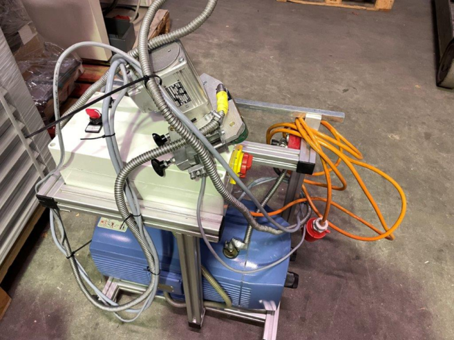 Herzog & Heymann mobile vacuum opener station with servo drive and Becker DSK 4.40 vacuum generator