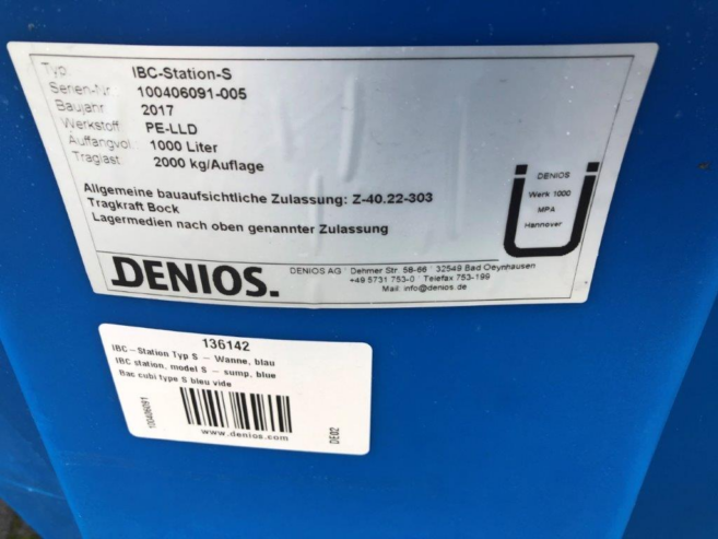 Hazardous materials storage Denios IBC Station 1000 liters