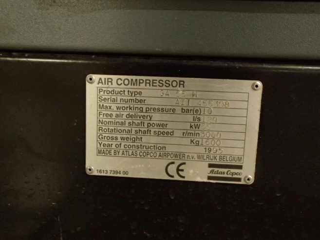 Frequency controlled screw compressor Atlas Copco GA 55 W
