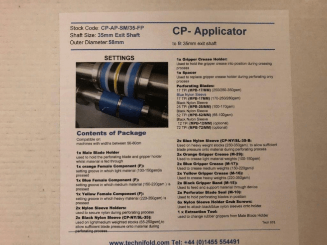 Technifold Applicator CP-AP-SM.35-FP
