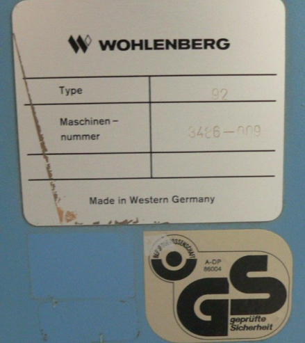 High-speed cutter Wohlenberg WP 92 SPM